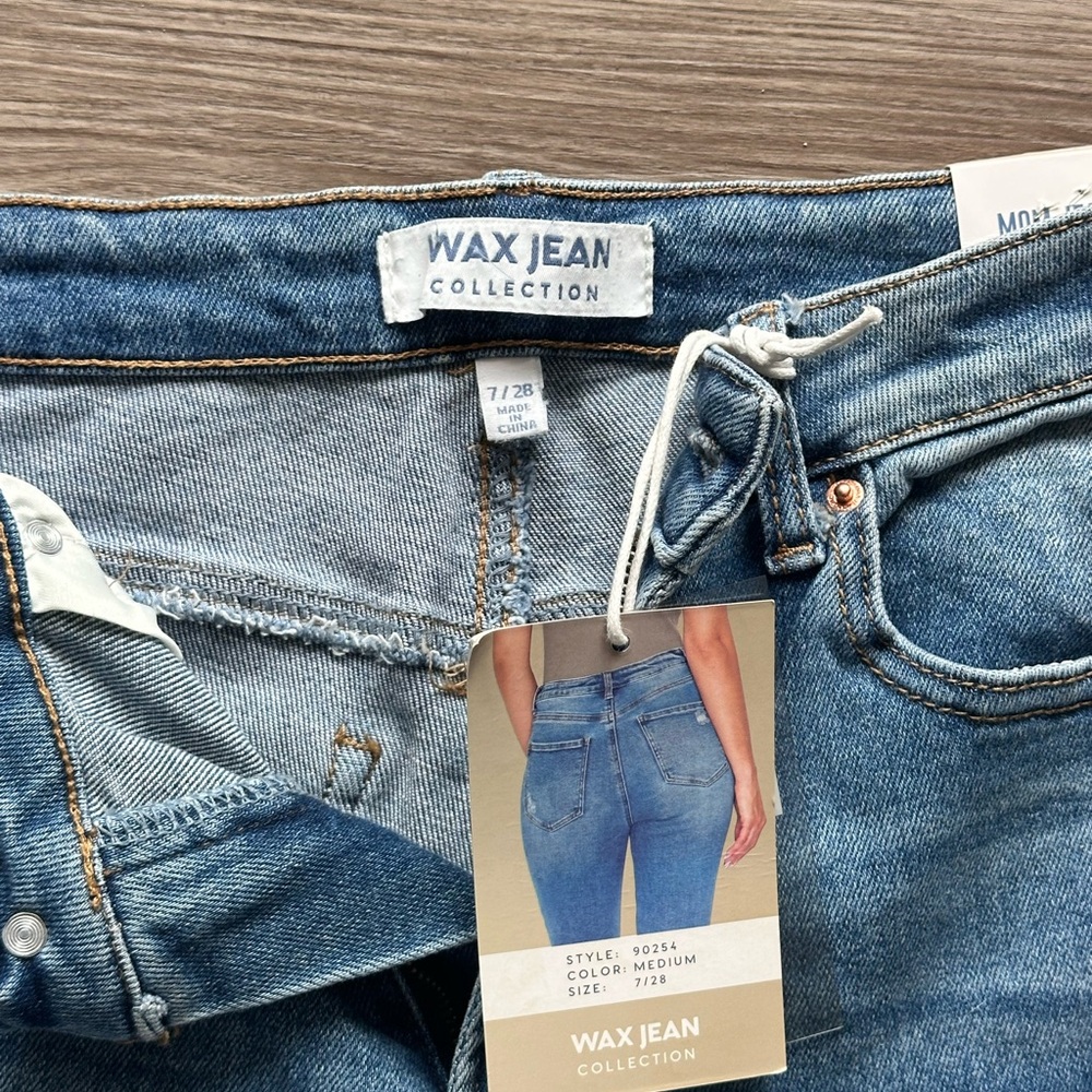 Wax Jean Light Blue Distressed Women’s Jeans - Picture 3 of 6
